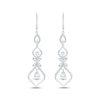 Thumbnail Image 2 of Pear, Marquise & Round-Cut White Lab-Created Sapphire Dangle Earrings Sterling Silver