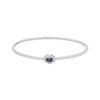 Thumbnail Image 1 of Oval-Cut Blue Lab-Created Sapphire & White Lab-Created Sapphire Flex Bangle Bracelet Sterling Silver