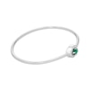 Thumbnail Image 2 of Octagon-Cut Lab-Created Emerald & White Lab-Created Sapphire Flex Bangle Bracelet Sterling Silver
