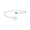 Thumbnail Image 3 of Octagon-Cut Lab-Created Emerald & White Lab-Created Sapphire Flex Bangle Bracelet Sterling Silver
