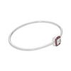 Thumbnail Image 2 of Square-Cut White Lab-Created Sapphire & Lab-Created Ruby Frame Flex Bangle Sterling Silver