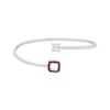 Thumbnail Image 3 of Square-Cut White Lab-Created Sapphire & Lab-Created Ruby Frame Flex Bangle Sterling Silver