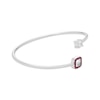 Thumbnail Image 4 of Square-Cut White Lab-Created Sapphire & Lab-Created Ruby Frame Flex Bangle Sterling Silver