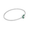 Thumbnail Image 2 of Oval-Cut White Lab-Created Sapphire & Lab-Created Emerald Halo Flex Bangle Sterling Silver