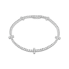 Thumbnail Image 1 of White Lab-Created Sapphire Cross Bracelet Sterling Silver 7&quot;