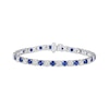 Thumbnail Image 1 of Blue & White Lab-Created Sapphire Line Bracelet Sterling Silver 7&quot;