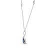 Thumbnail Image 2 of Pear-Shaped Blue Sapphire & Diamond Crescent Moon Necklace 1/8 ct tw 10K White Gold 18&quot;