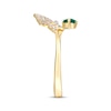 Thumbnail Image 2 of Oval-Cut Emerald & Diamond Deconstructed Butterfly Ring 1/10 ct tw 10K Yellow Gold