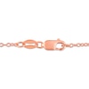 Thumbnail Image 4 of Cushion-Cut Rose Quartz & White Lab-Created Sapphire Crisscross Necklace 10K Rose Gold 18&quot;