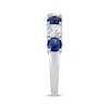 Thumbnail Image 2 of Blue & White Lab-Created Sapphire Ring Sterling Silver