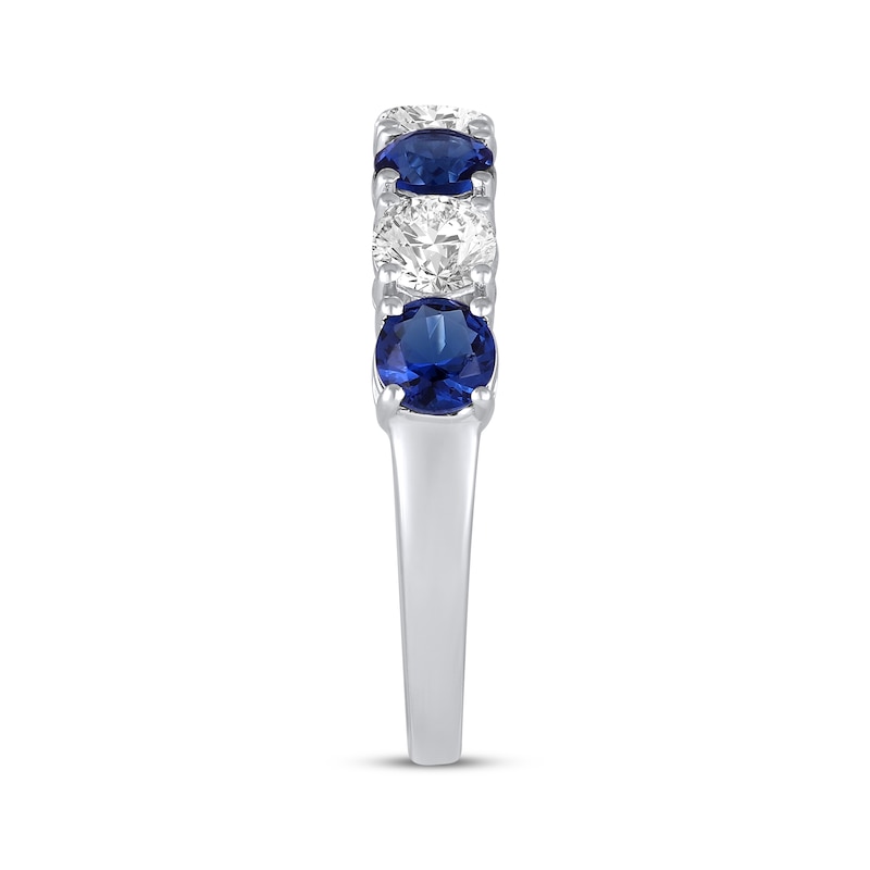 Main Image 2 of Blue & White Lab-Created Sapphire Ring Sterling Silver