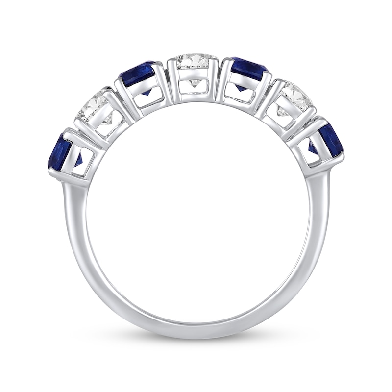 Main Image 3 of Blue & White Lab-Created Sapphire Ring Sterling Silver