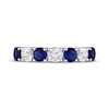 Thumbnail Image 4 of Blue & White Lab-Created Sapphire Ring Sterling Silver