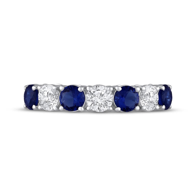 Main Image 4 of Blue & White Lab-Created Sapphire Ring Sterling Silver