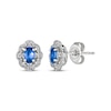 Thumbnail Image 1 of Le Vian Oval-Cut Blue Sapphire Earrings 1/5 ct tw Diamonds Platinum