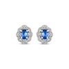 Thumbnail Image 2 of Le Vian Oval-Cut Blue Sapphire Earrings 1/5 ct tw Diamonds Platinum