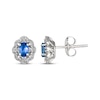 Thumbnail Image 3 of Le Vian Oval-Cut Blue Sapphire Earrings 1/5 ct tw Diamonds Platinum
