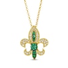 Thumbnail Image 0 of Le Vian Emerald Royalty Fleur-de-Lis Necklace 3/8 ct tw Diamonds 14K Honey Gold 19"