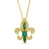 Thumbnail Image 1 of Le Vian Emerald Royalty Fleur-de-Lis Necklace 3/8 ct tw Diamonds 14K Honey Gold 19&quot;