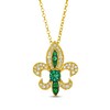 Thumbnail Image 0 of Le Vian Emerald Royalty Fleur-de-Lis Necklace 3/8 ct tw Diamonds 14K Honey Gold 19"