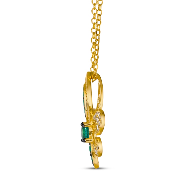 Le Vian Emerald Royalty Fleur-de-Lis Necklace 3/8 ct tw Diamonds 14K Honey Gold 19"
