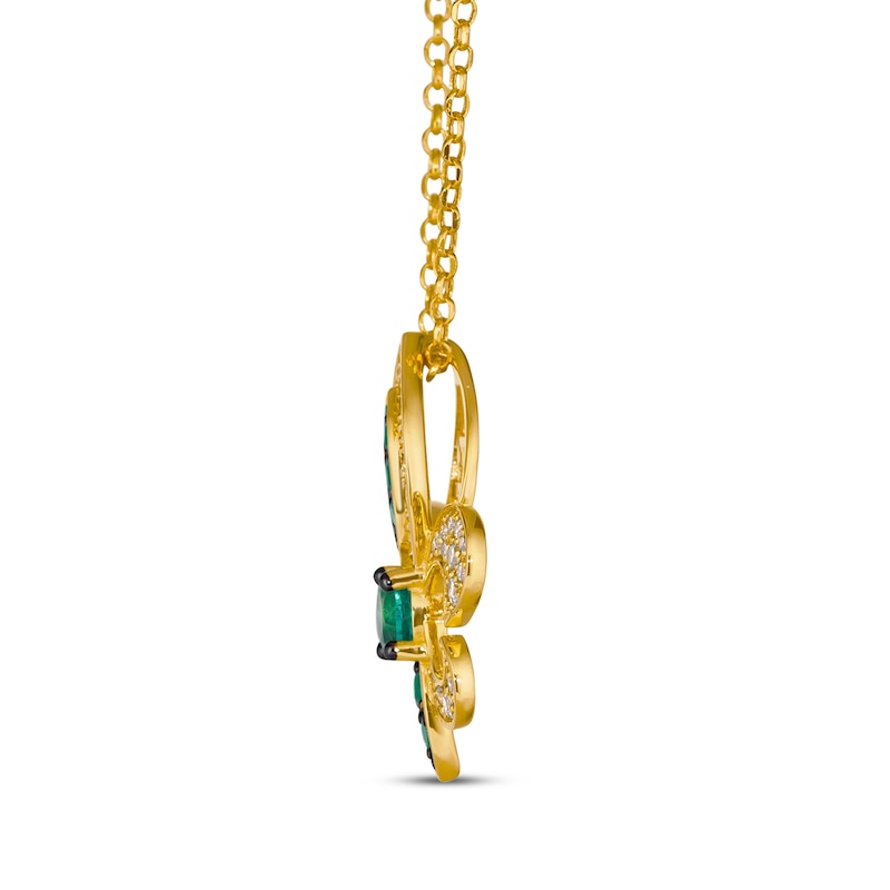 Main Image 2 of Le Vian Emerald Royalty Fleur-de-Lis Necklace 3/8 ct tw Diamonds 14K Honey Gold 19&quot;