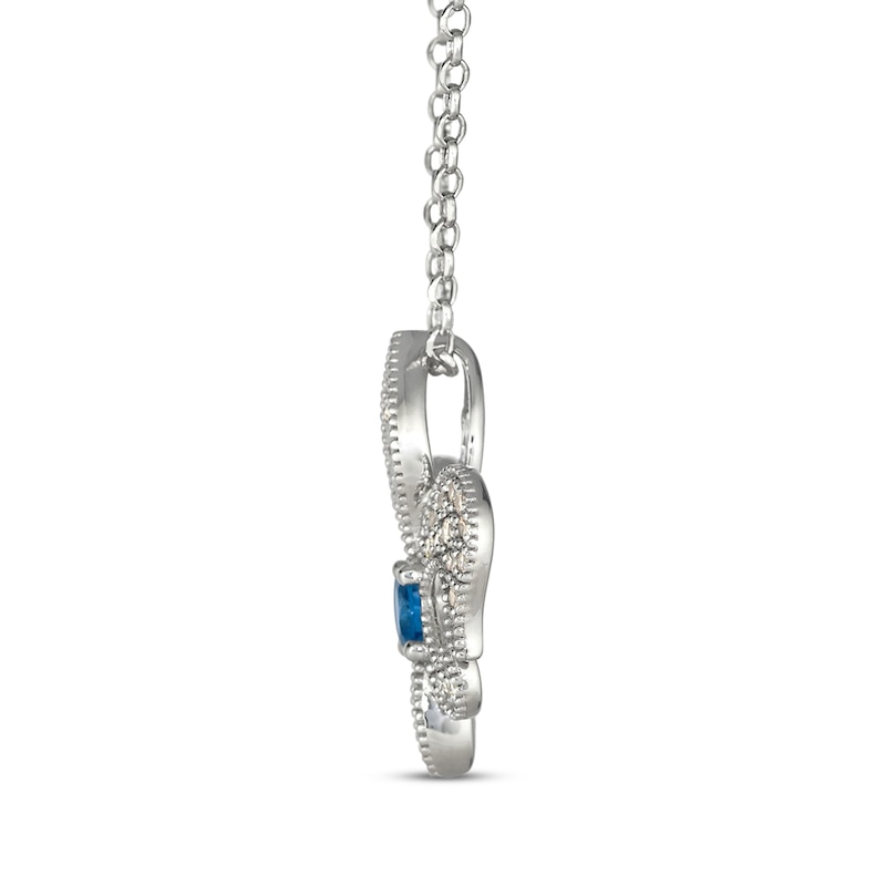 Main Image 2 of Le Vian Blue Sapphire Royalty Fleur-de-Lis Necklace 3/8 ct tw Diamonds 14K Vanilla Gold 19"