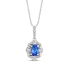 Thumbnail Image 0 of Le Vian Oval-Cut Blue Sapphire Necklace 1/6 ct tw Diamonds Platinum 18"