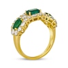 Thumbnail Image 3 of Le Vian Oval & Emerald-Cut Emerald Royalty Ring 1-5/8 ct tw Diamonds 14K Honey Gold