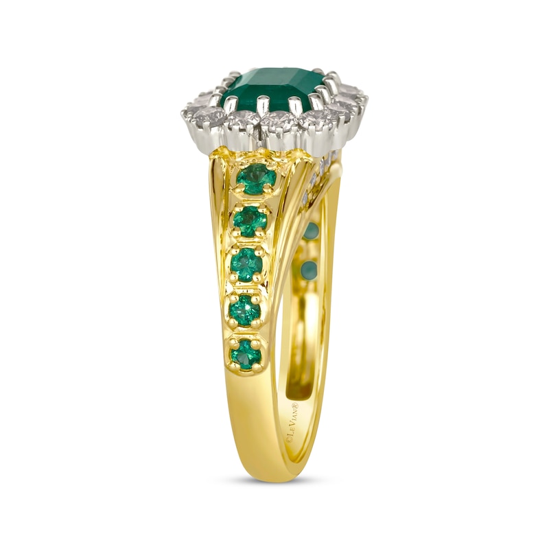 Main Image 2 of Le Vian Emerald-Cut Emerald Royalty Ring 7/8 ct tw Diamonds 14K Two-Tone Gold