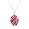 Thumbnail Image 1 of Lab-Created Ruby & Red Enamel Christmas Ornament Necklace Sterling Silver 18"