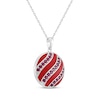 Thumbnail Image 2 of Lab-Created Ruby & Red Enamel Christmas Ornament Necklace Sterling Silver 18&quot;