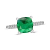 Thumbnail Image 1 of Cushion-Cut Lab-Created Emerald & White Lab-Created Sapphire Ring