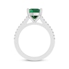 Thumbnail Image 3 of Cushion-Cut Lab-Created Emerald & White Lab-Created Sapphire Ring