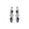 Thumbnail Image 2 of Multi-Shape Blue Lab-Created Sapphire & White Lab-Created Sapphire Swirl Hoop Earrings Sterling Silver