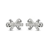 Thumbnail Image 2 of White Lab-Created Sapphire Bow Stud Earrings Sterling Silver