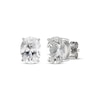 Thumbnail Image 1 of Oval-Shaped White Lab-Created Sapphire Solitaire Stud Earrings Sterling Silver