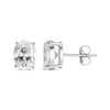 Thumbnail Image 3 of Oval-Shaped White Lab-Created Sapphire Solitaire Stud Earrings Sterling Silver