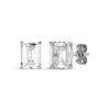 Thumbnail Image 1 of Emerald-Cut White Lab-Created Sapphire Solitaire Stud Earrings Sterling Silver