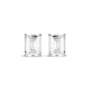 Thumbnail Image 2 of Emerald-Cut White Lab-Created Sapphire Solitaire Stud Earrings Sterling Silver