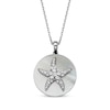 Thumbnail Image 1 of Mother-of-Pearl & White Lab-Created Sapphire Starfish Necklace Sterling Silver 18&quot;