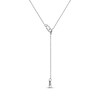 Thumbnail Image 4 of Mother-of-Pearl & White Lab-Created Sapphire Starfish Necklace Sterling Silver 18&quot;
