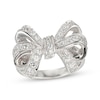 Thumbnail Image 1 of White Lab-Created Sapphire Bow Ring Sterling Silver