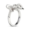 Thumbnail Image 1 of White Lab-Created Sapphire Bow Ring Sterling Silver