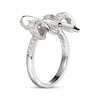 Thumbnail Image 2 of White Lab-Created Sapphire Bow Ring Sterling Silver