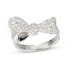Thumbnail Image 1 of White Lab-Created Sapphire Bow Ring Sterling Silver