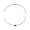 Thumbnail Image 1 of Heart-Shaped Lab-Created Ruby Choker Necklace Sterling Silver 15&quot;