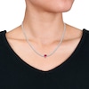 Thumbnail Image 5 of Heart-Shaped Lab-Created Ruby Choker Necklace Sterling Silver 15&quot;