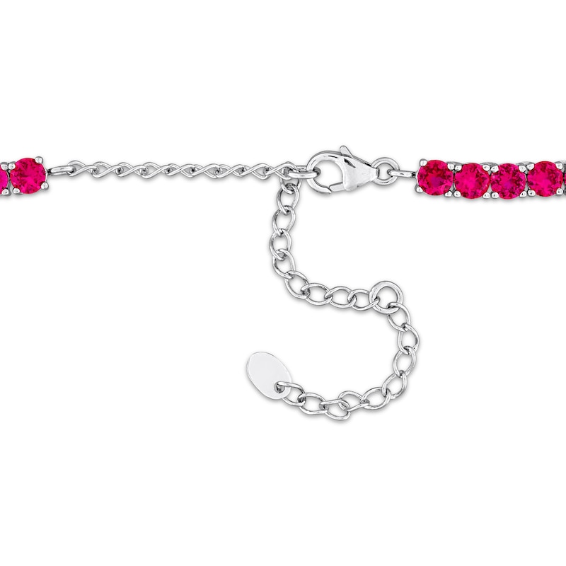 Main Image 3 of Lab-Created Ruby Necklace Sterling Silver 17&quot;