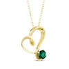 Thumbnail Image 2 of Lab-Created Emerald Swirling Heart Necklace 10K Yellow Gold 18"